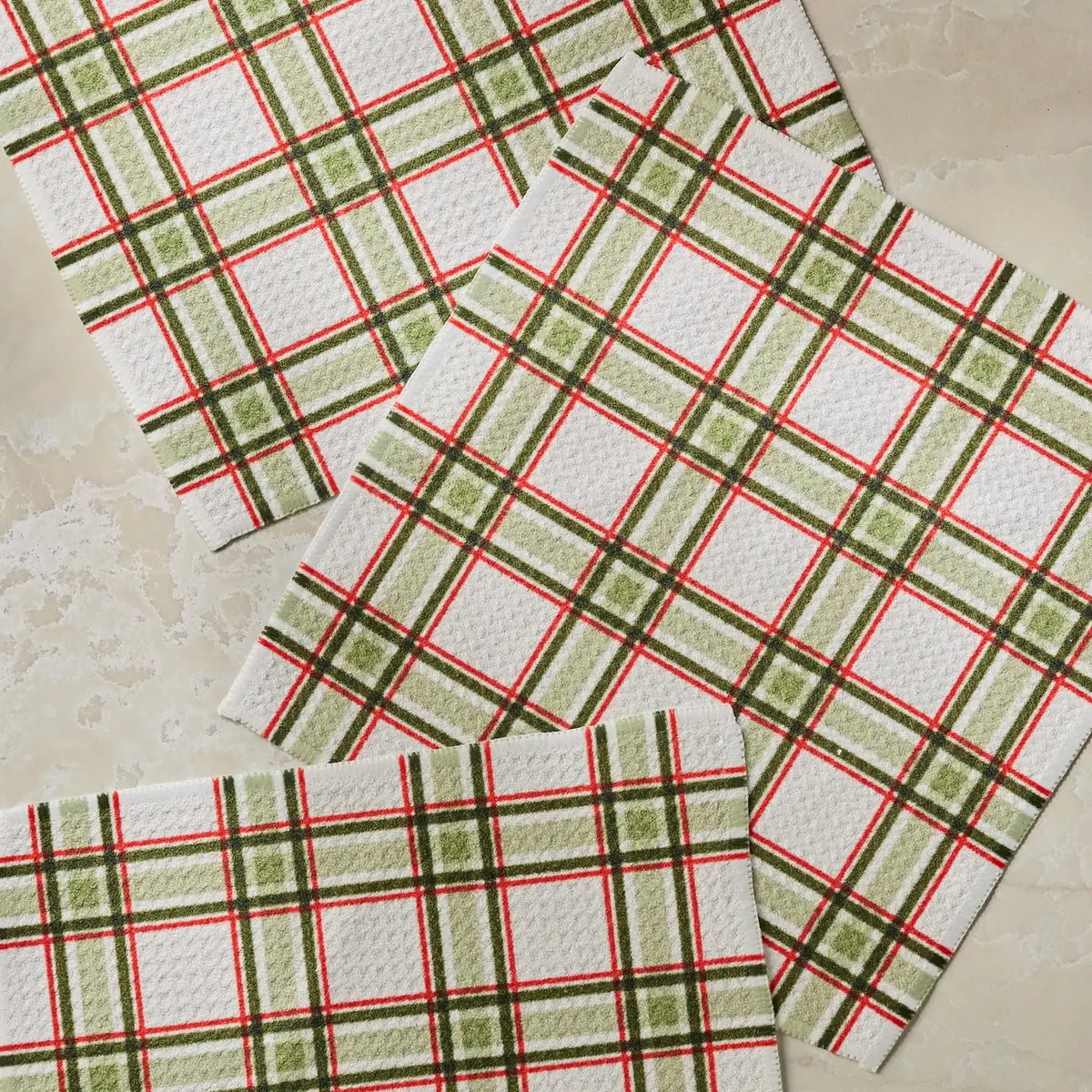 Geometry Stocking Plaid Dishcloth Set