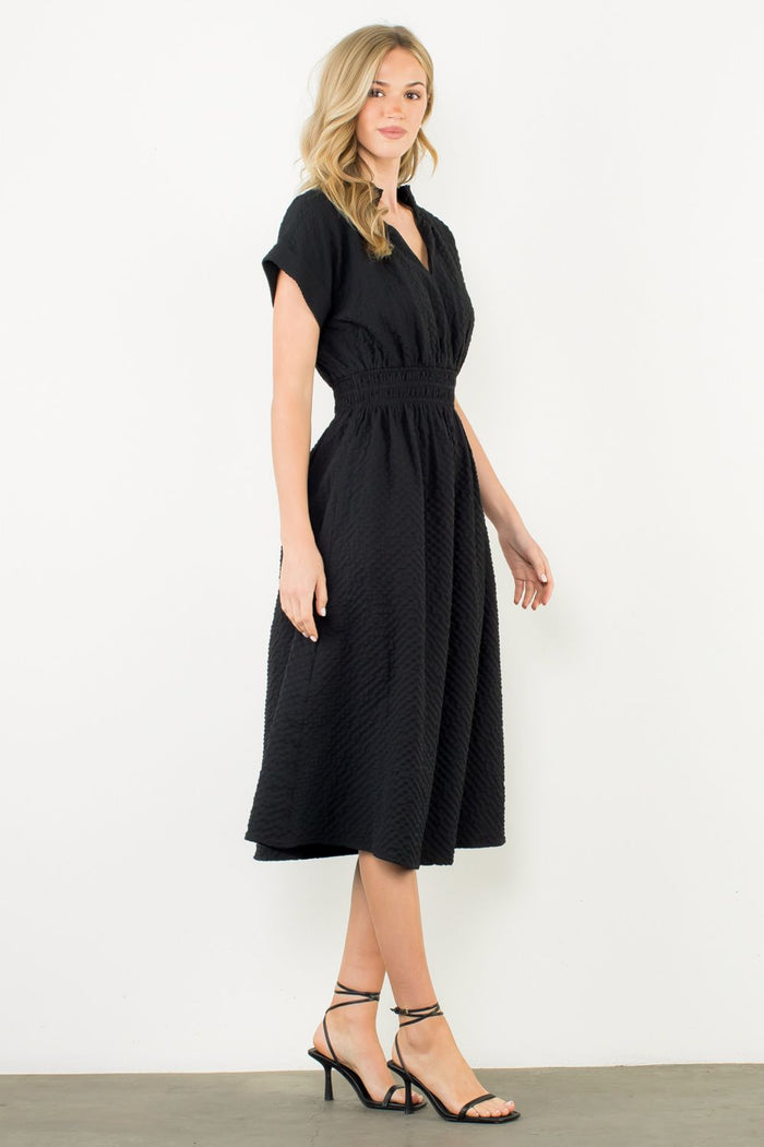 THML Maddie V-Neck Texture Dress