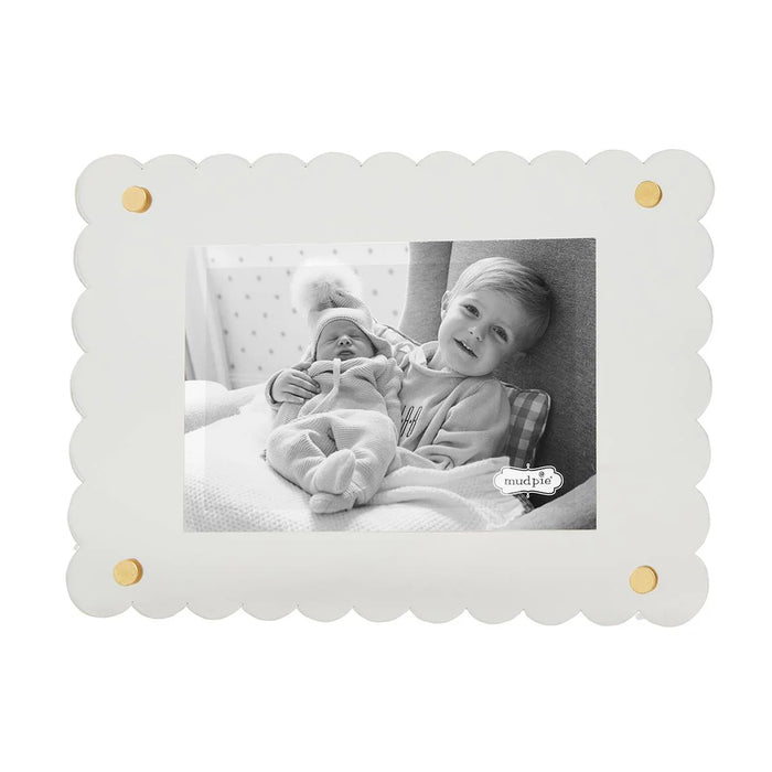 Mud Pie Clear Scalloped Acrylic Frame