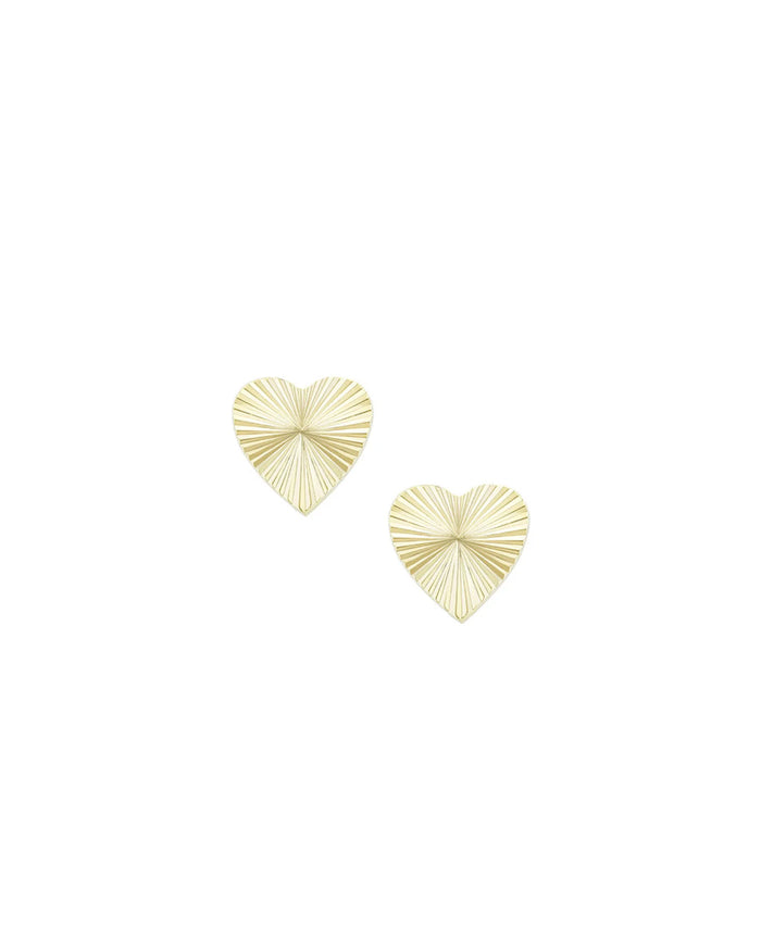 Natalie Wood Adorned Heart Stud Earring- Gold