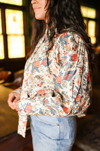 Layerz Jenna Red/Blue Foral Top