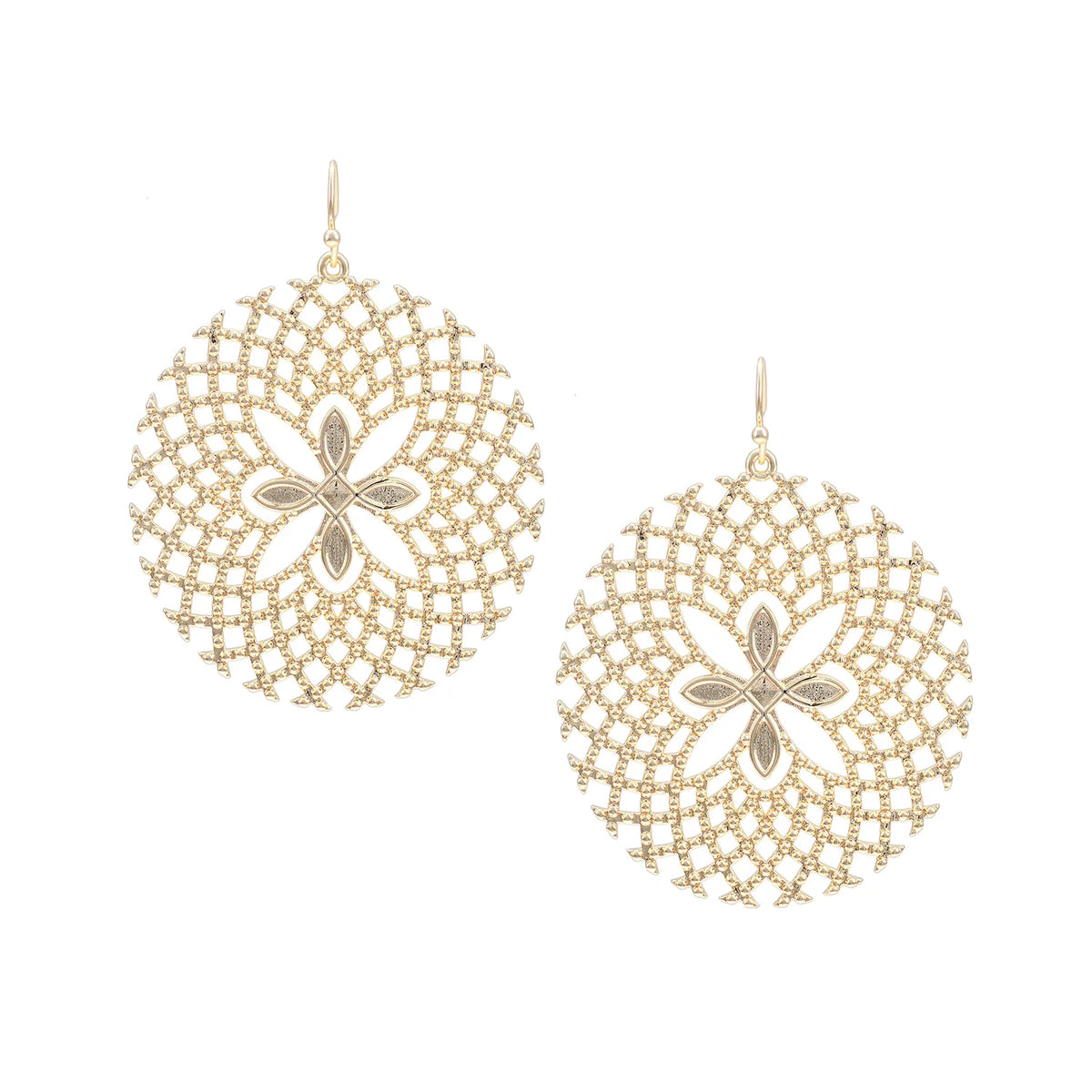 Natalie Wood Sunburst Drop Earrings Gold