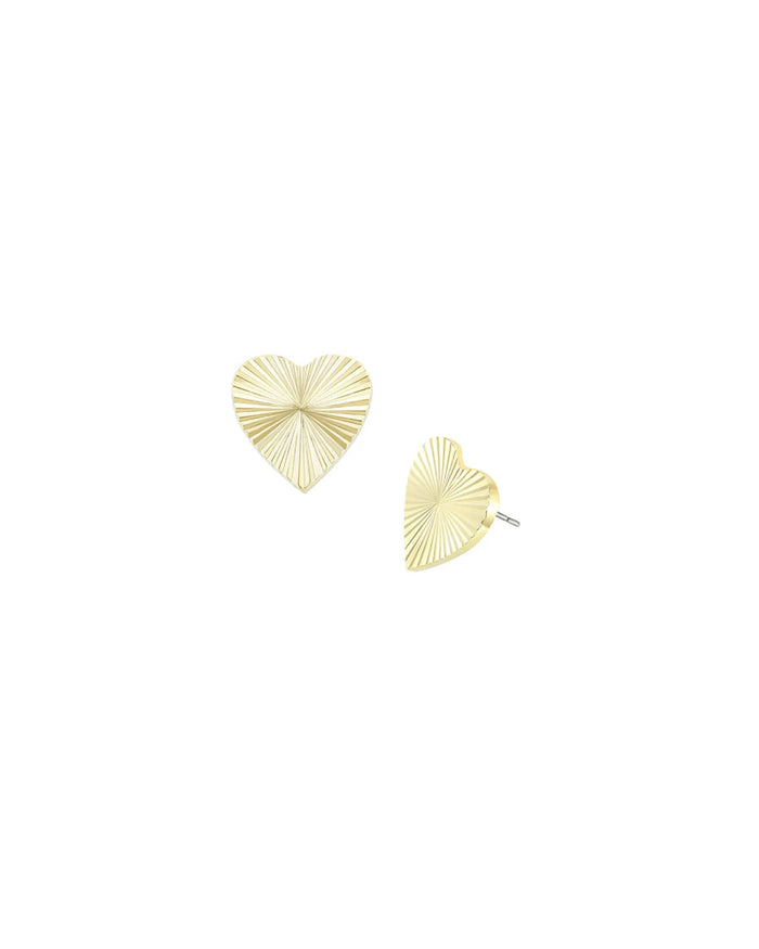 Natalie Wood Adorned Heart Stud Earring- Gold