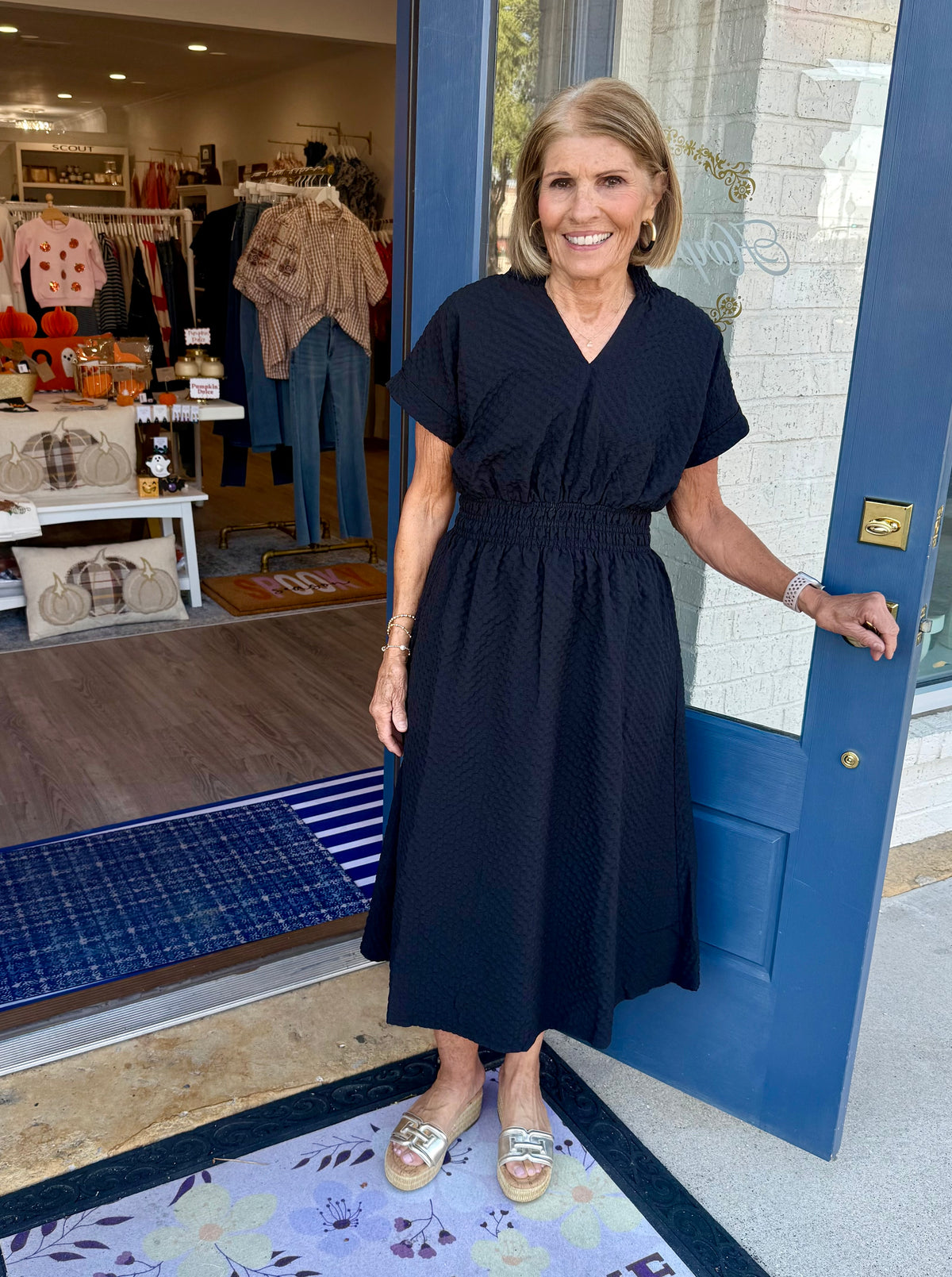 THML Maddie V-Neck Texture Dress