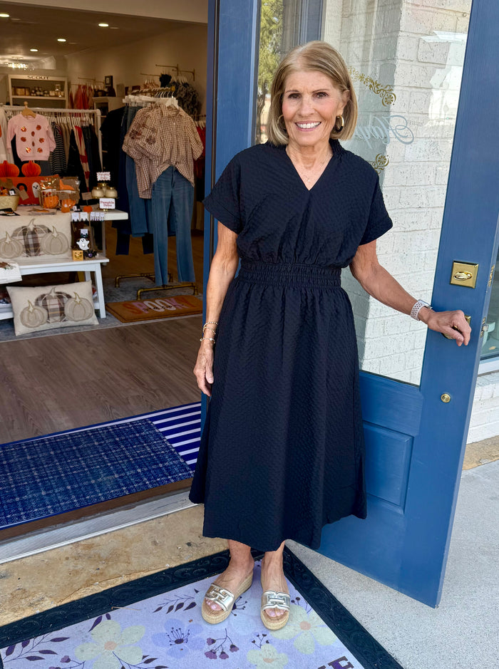 THML Maddie V-Neck Texture Dress