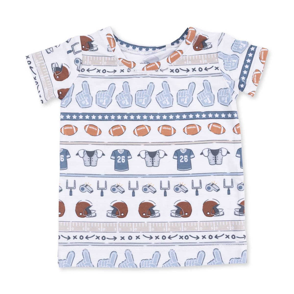 Angel Dear Football Stripe Short Sleeve Loungewear Set