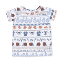 Angel Dear Football Stripe Short Sleeve Loungewear Set