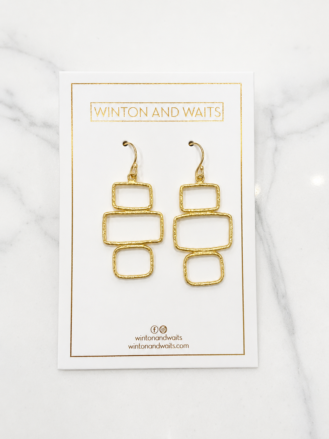 Hammered Block Earrings