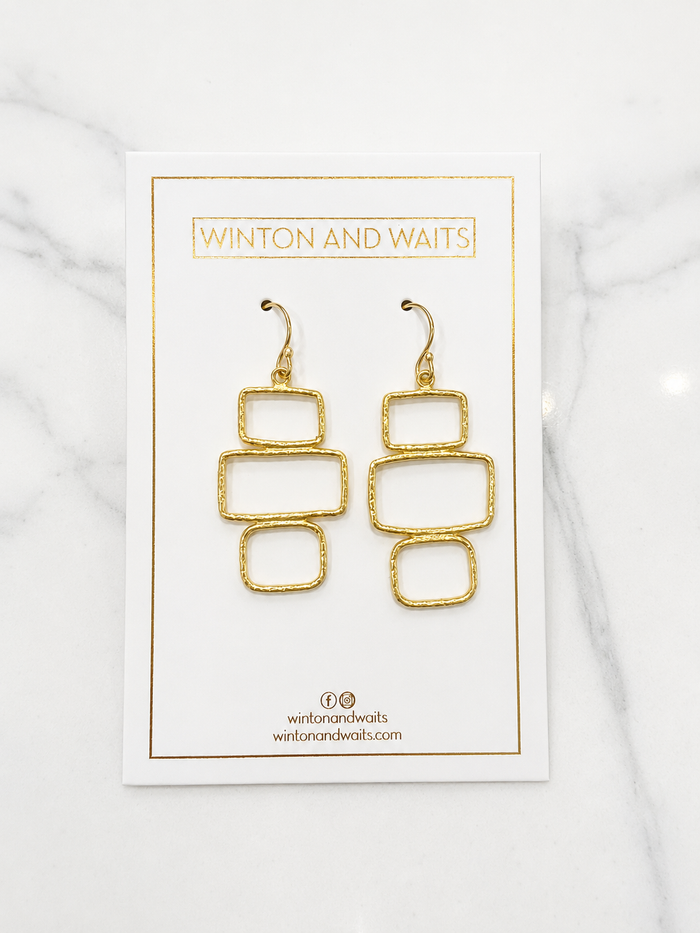 Hammered Block Earrings