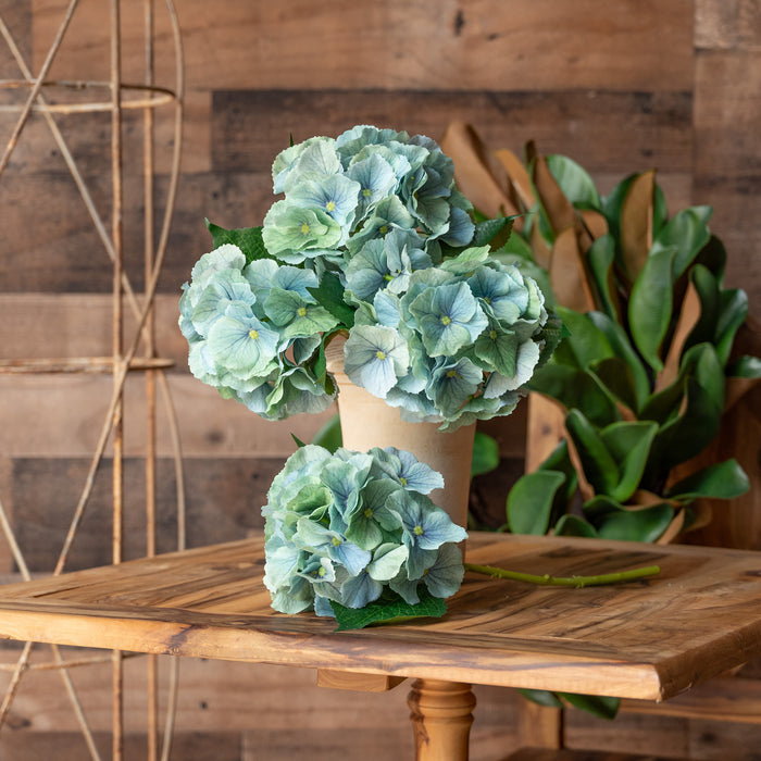 Real Touch Hydrangea 14” Green Mist