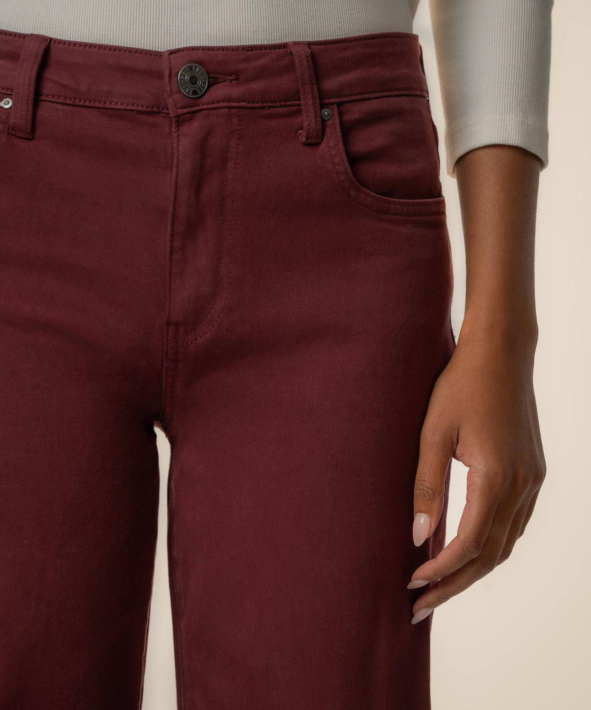 Kut From the Kloth Charlotte High Rise Wide Leg in Claret