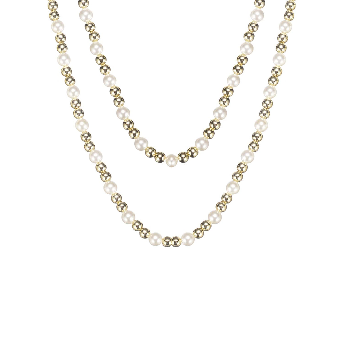 Natalie Wood Adorned Pearl Necklace-Gold
