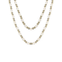 Natalie Wood Adorned Pearl Necklace-Gold