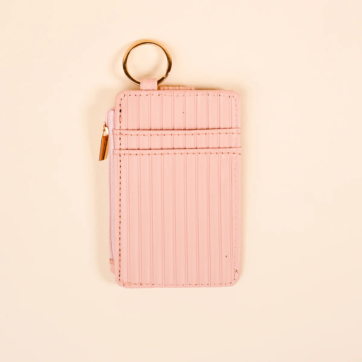 Ripple Ridge Keychain Wallet - Blush