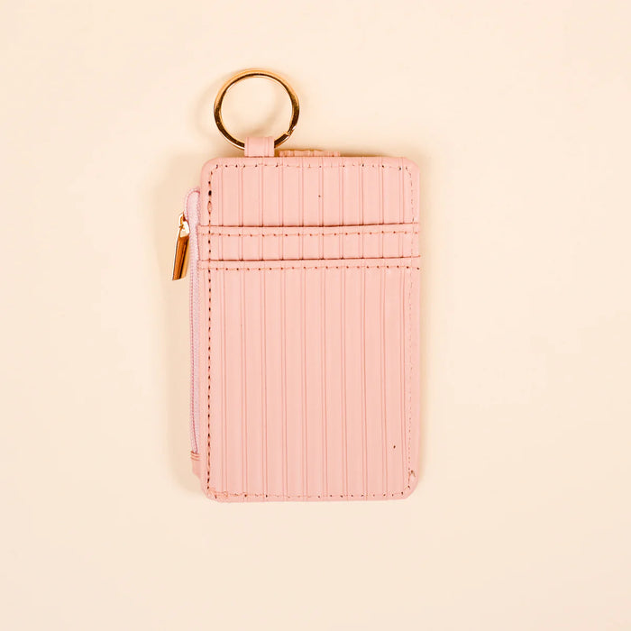Ripple Ridge Keychain Wallet - Blush