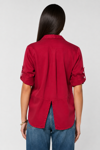 Riley Button Up Top - Red
