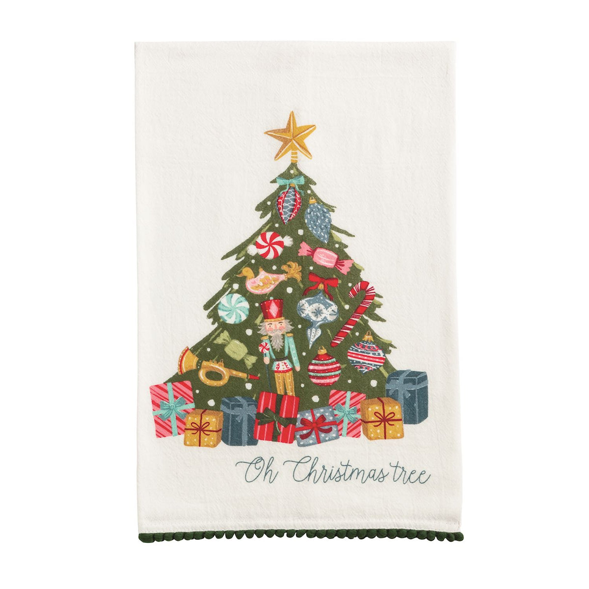Christmas Pom Trim Towels