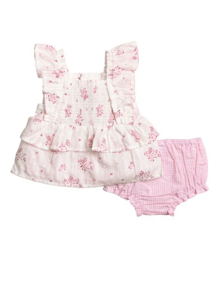 Pink Blossom Pinafore Set