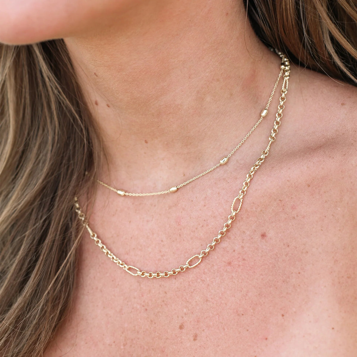 Eclipse Chain Layering Necklace Gold