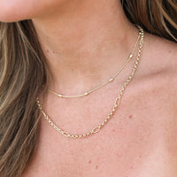 Eclipse Chain Layering Necklace Gold