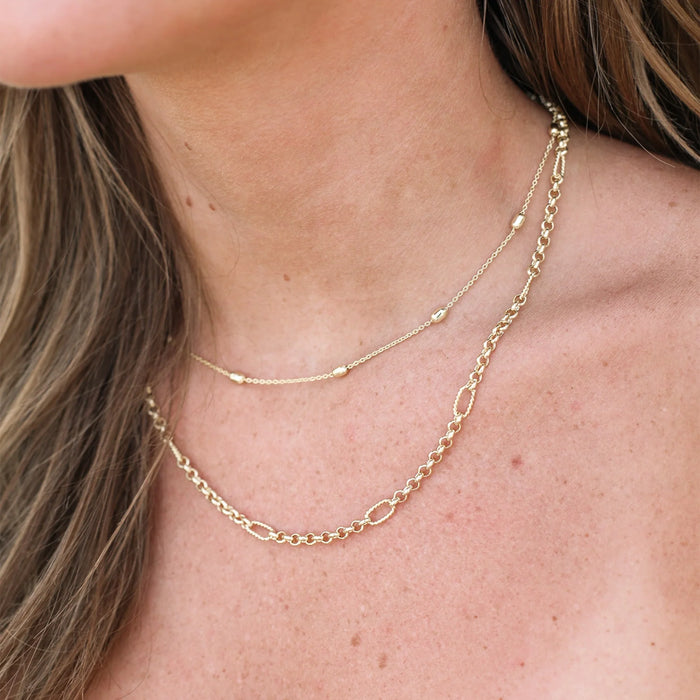 Eclipse Chain Layering Necklace Gold