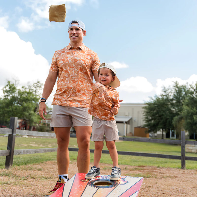 Burlebo Performance Polo- Orange Texas Camo