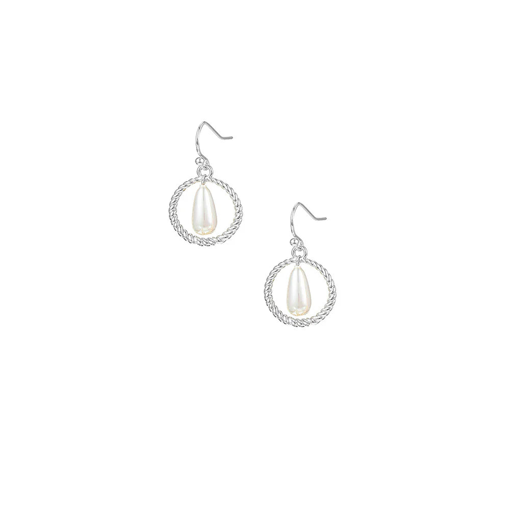 Natalie Wood Sea Breeze Pearl Earring- Silver
