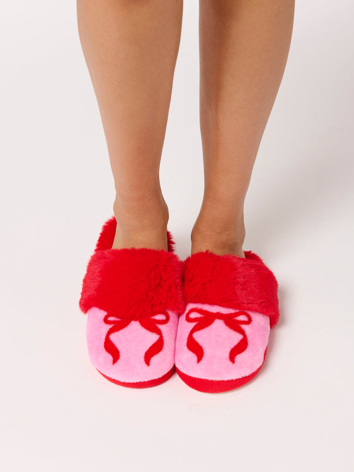 Pink Bow Slippers