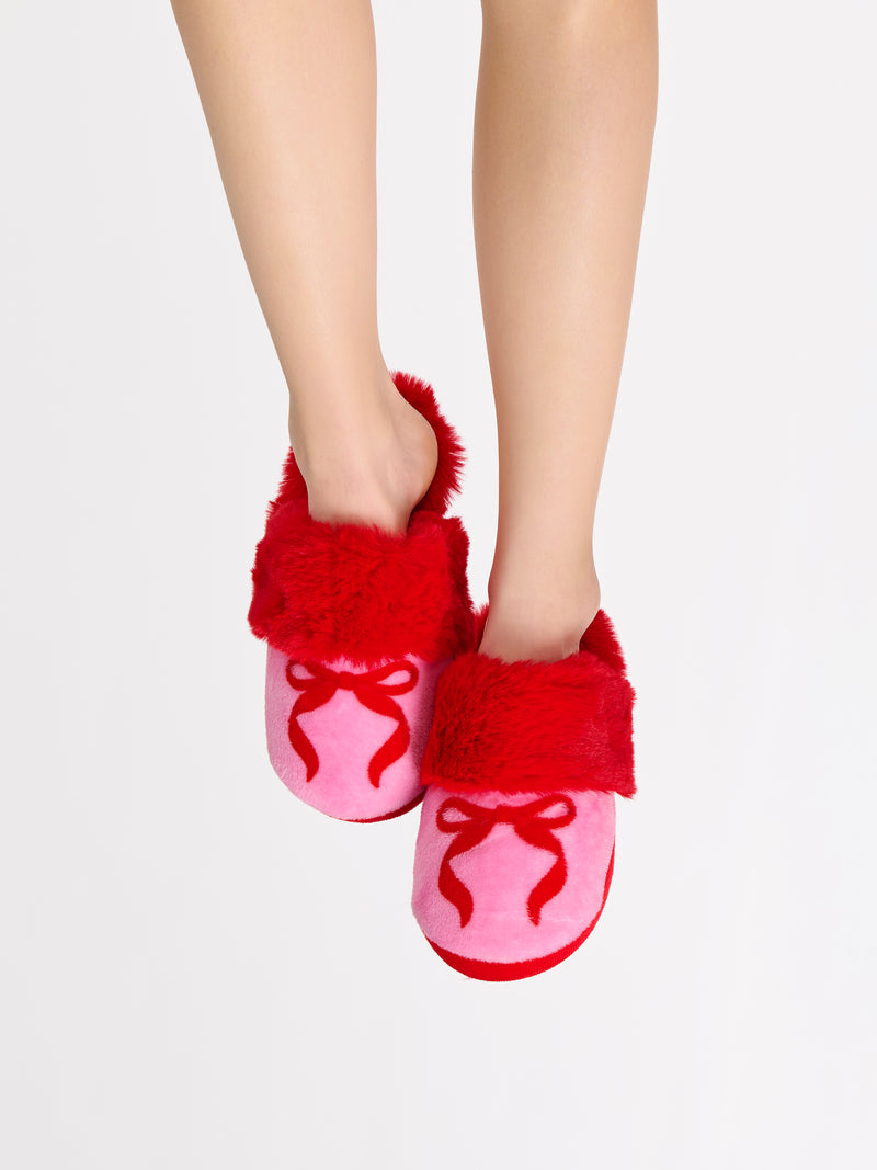Pink Bow Slippers