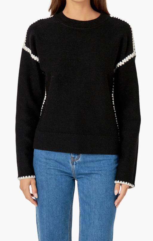 Black Stitched Sweater