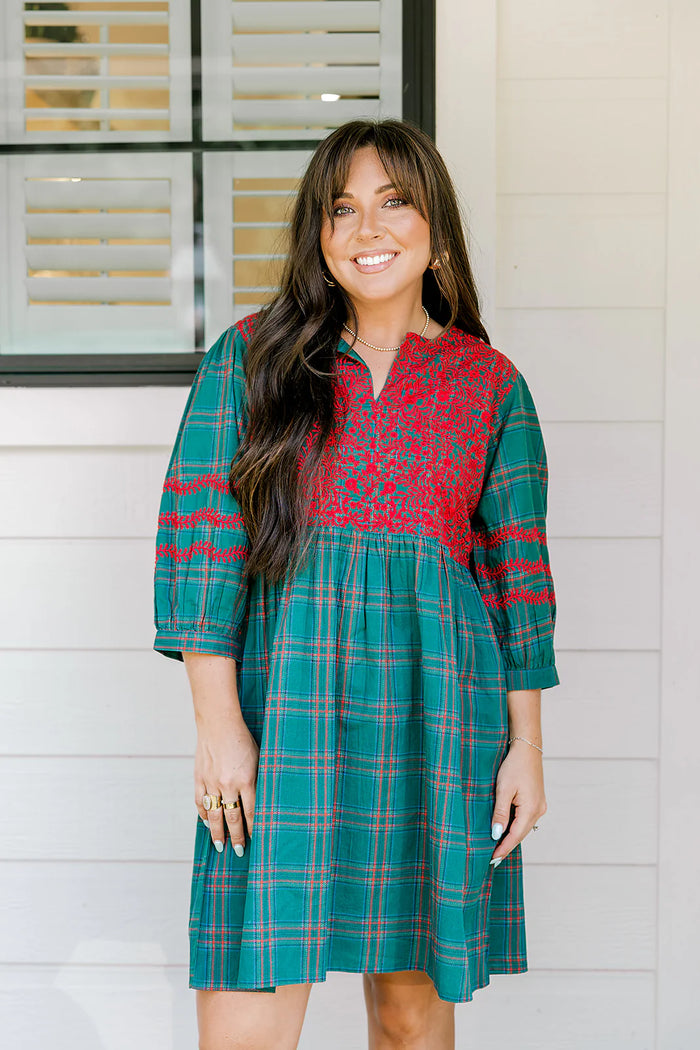 Layerz The Helen Dress- Green Plaid