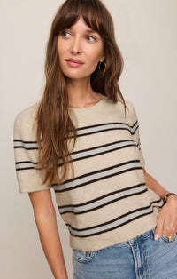 Gatewood Stripe Sweater - Light Oatmeal Heather