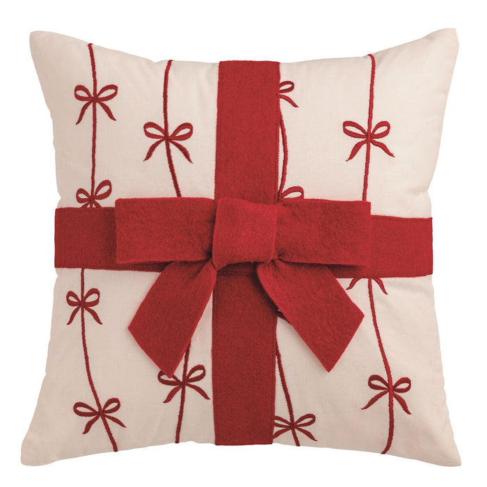 Bow Felted Wool Pillow
