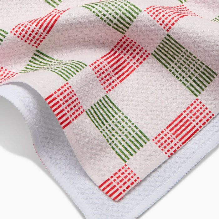 Geometry Merry Plaid Tea Towel