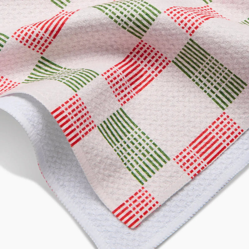 Geometry Merry Plaid Tea Towel