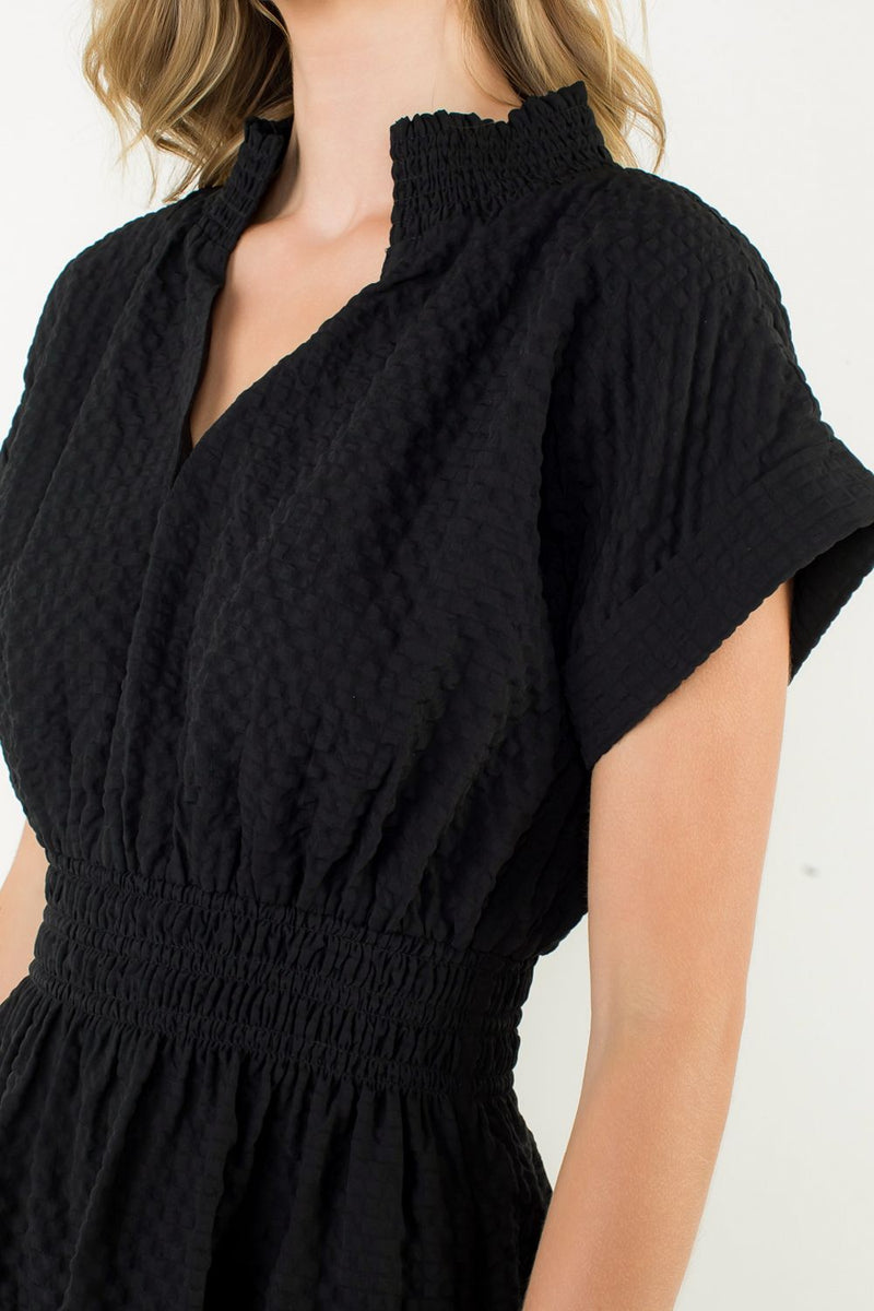 THML Maddie V-Neck Texture Dress