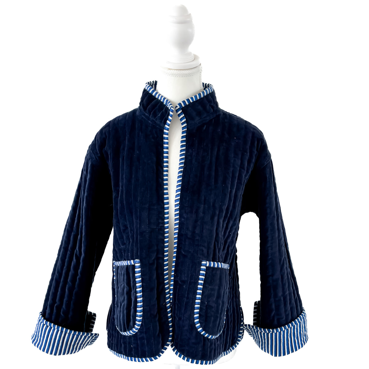 Reversible Pinstripe Velvet Jacket