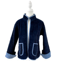 Reversible Pinstripe Velvet Jacket