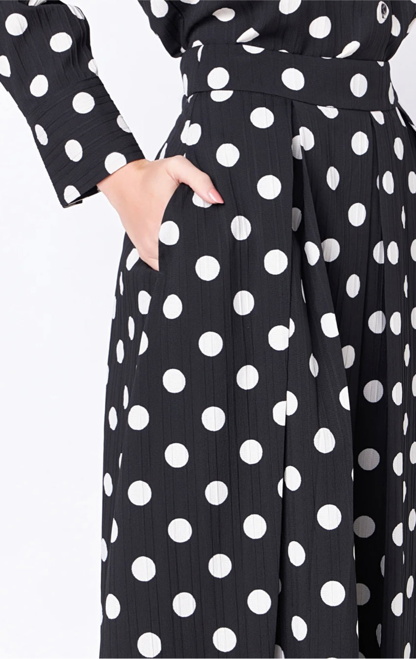 Polka Dot Full Skirt Dress