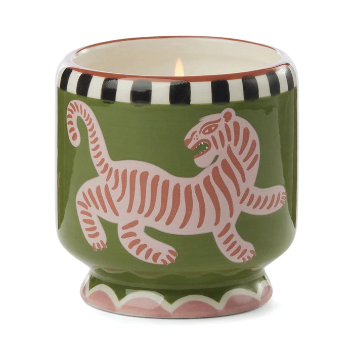 Paddywax A Dopo 8oz Handpainted “Tiger” Ceramic Candle