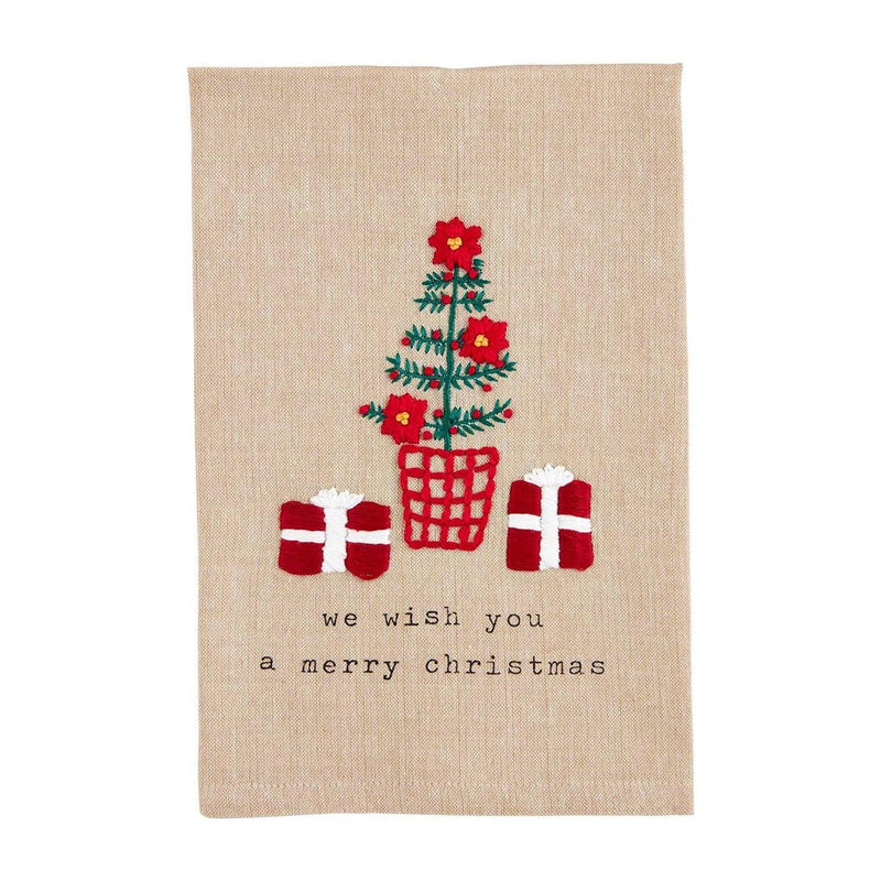 Tree Embroidered Christmas Towel