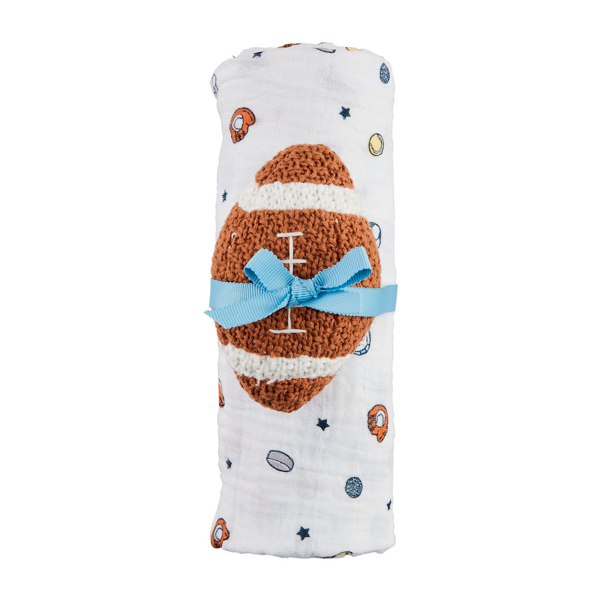 Sports Swaddle and Football Rattle