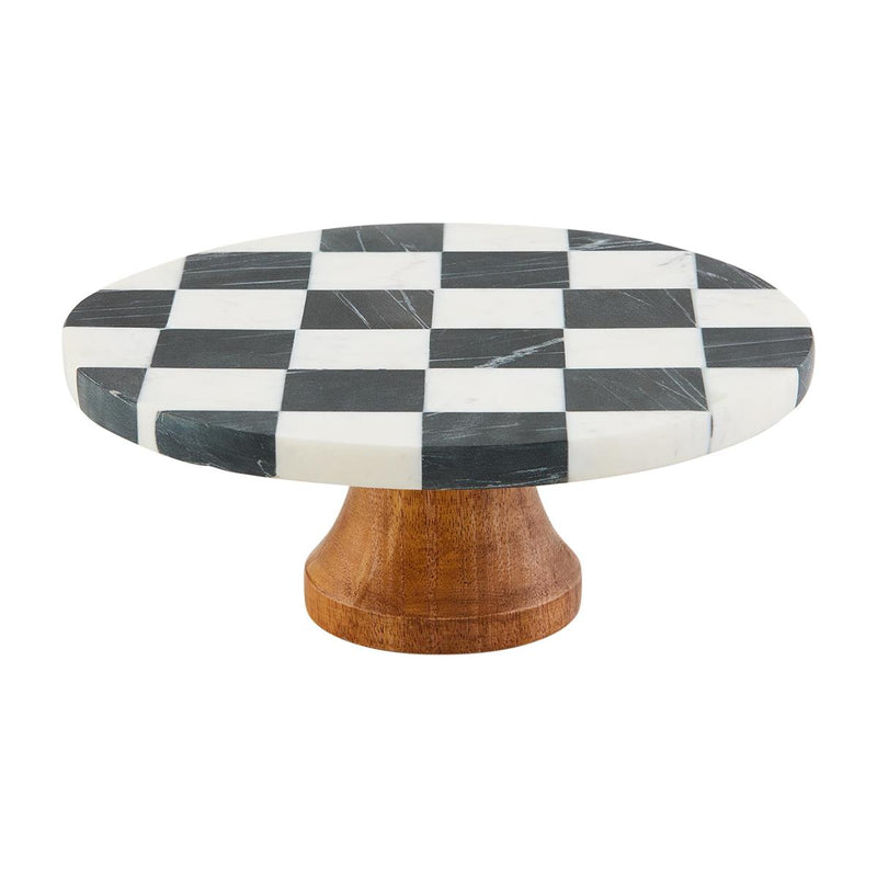 Checkered Marble Pedestal Set