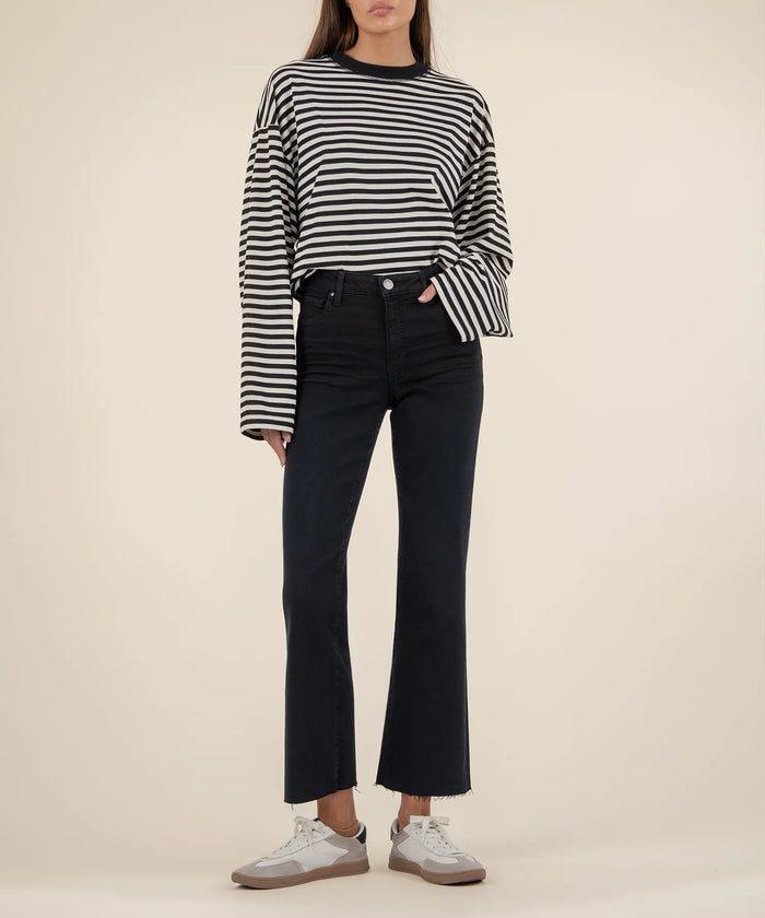 Kut from the Kloth ‘Kelsey’ High Rise Ankle Flare with Raw Hem