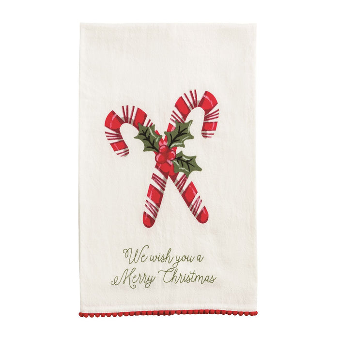 Christmas Pom Trim Towels
