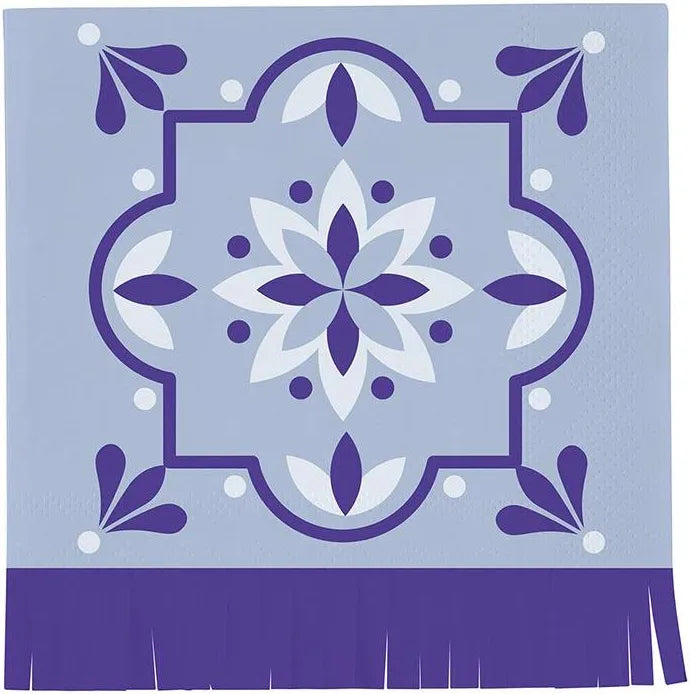 Mediterranean Tile Fringe Napkin