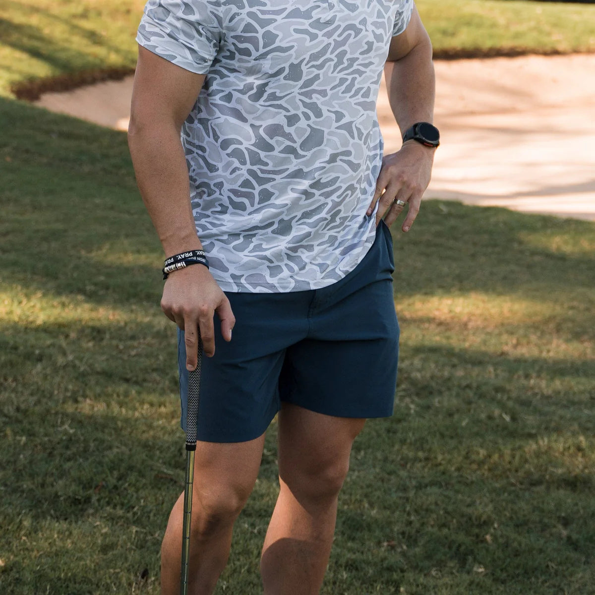 Burlebo Everyday Short in Deep Water Navy with Mayan Pocket