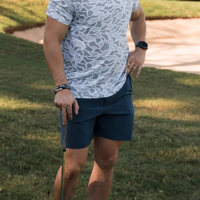 Burlebo Everyday Short in Deep Water Navy with Mayan Pocket