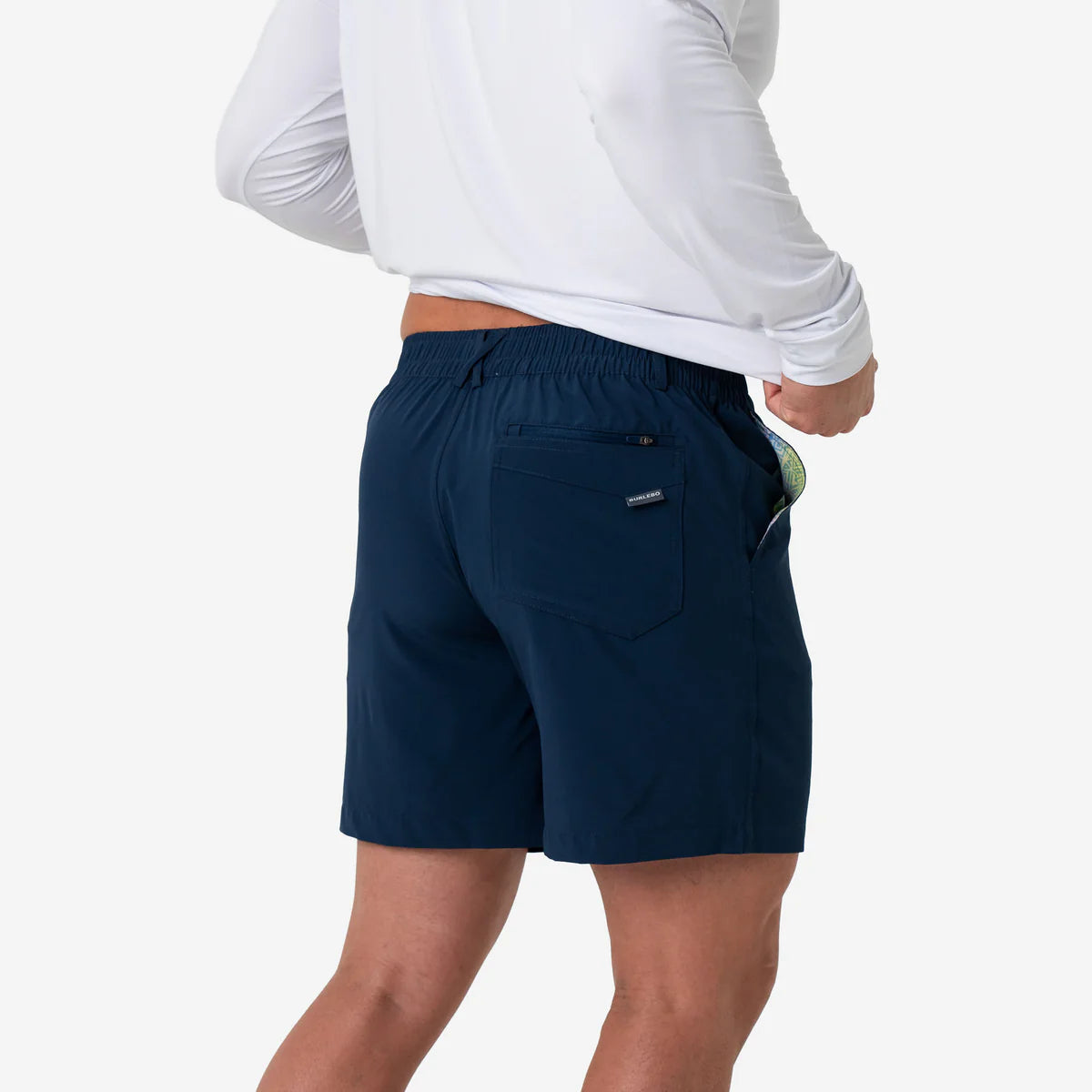 Burlebo Everyday Short in Deep Water Navy with Mayan Pocket