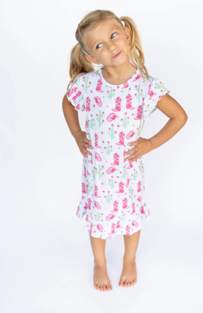 Boosh Baby Pink Cactus Cowgirl Nightgown